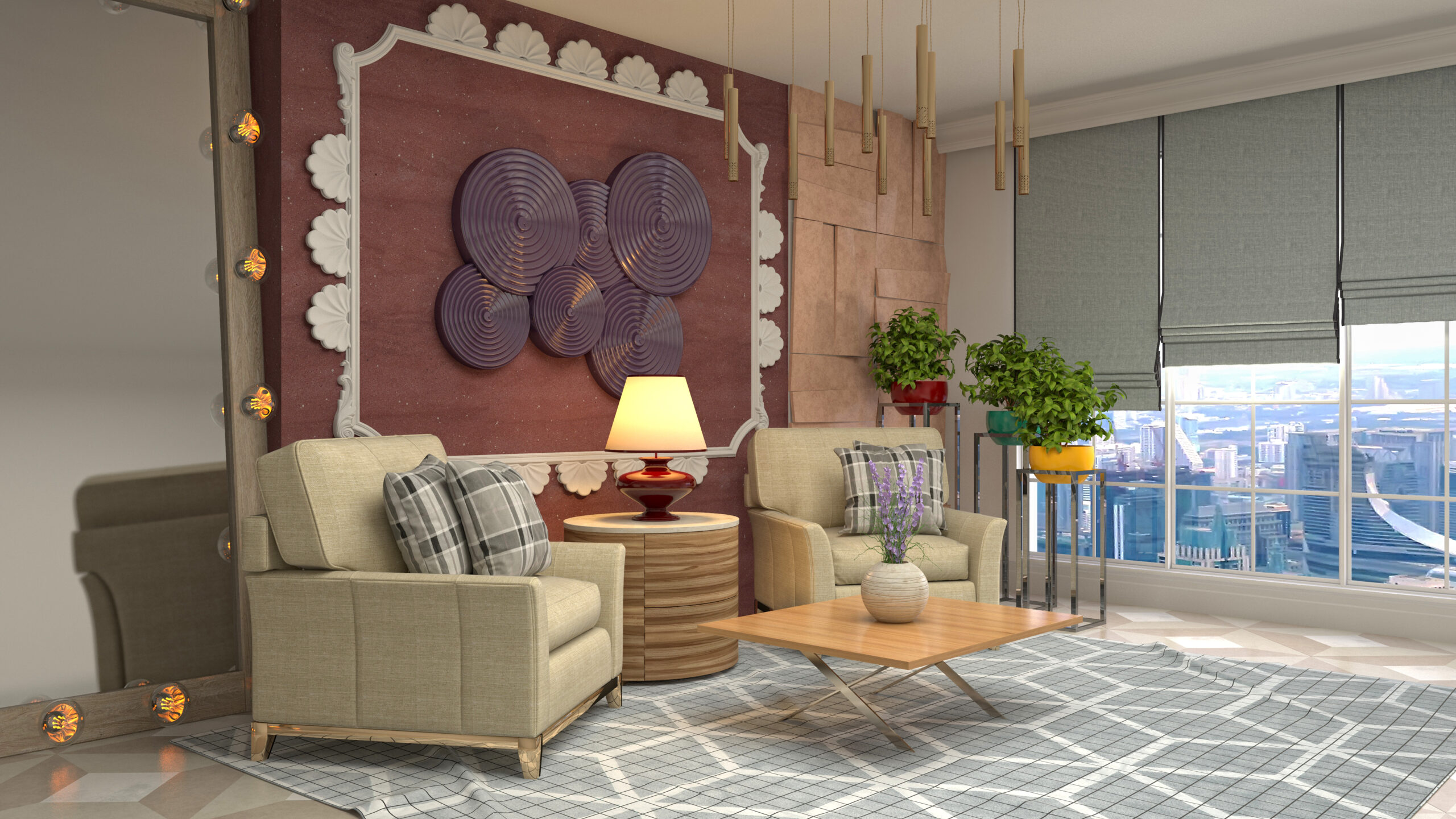 Illustration of the living room interior